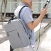 Men's Shoulder Bag with USB Charging Port Outdoor Computer Bag Casual Solid Color Backpack