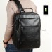 PU Leather Backpack Leisure Travel Schoolbag Large Capacity Computer Bag with USB Cable Outlet