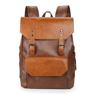 Men and Women Crazy Horse Leather Backpack Fashion Trend Large Capacity Simple Travel Backpack