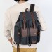 Men Canvas Shoulder Bag Computer Backpack Vintage Crazy Horse Leather Man Bag Backpack