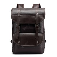 PU Leather Shoulder Bag Casual Backpack Schoolbag
