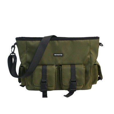 Unisex Crossbody Bag Solid Color Horizontal Square Zipper Casual Shoulder Pack