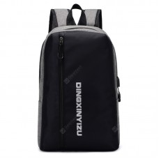 Backpack Simple Lightweight Casual Small Shoulder Bag USB Charging Portable for Men Lady