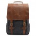 Canvas Backpack Retro Crazy Horse Leather Casual Computer Bag