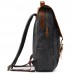 Canvas Backpack Retro Crazy Horse Leather Casual Computer Bag