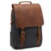 Canvas Backpack Retro Crazy Horse Leather Casual Computer Bag