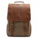 Canvas Backpack Retro Crazy Horse Leather Casual Computer Bag