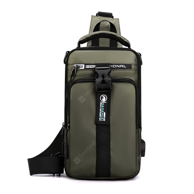 Men Backpack Fashion Casual Chest Pack Multifunction USB Charging Messenger Bag