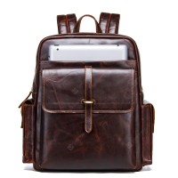 Retro Crazy Horse Leather Men's Backpack