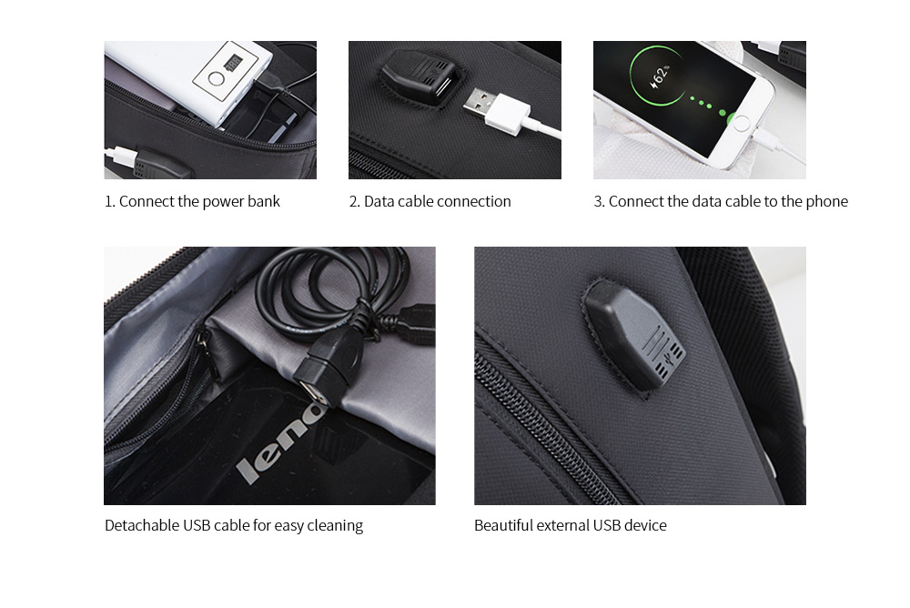 Backpack Outdoor Multifunction Shoulder Bag USB charging port