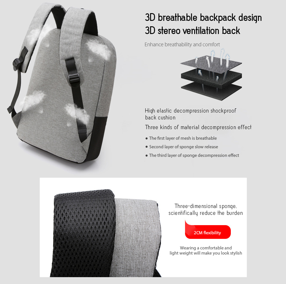 Backpack Korean Fashion Travel Bag 3D breathable backpack design