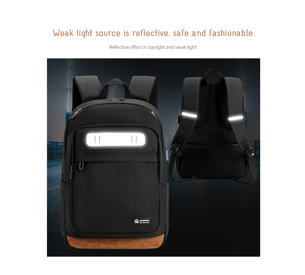 Men's Shoulder Bag Weak light source is reflective, safe and fashionable