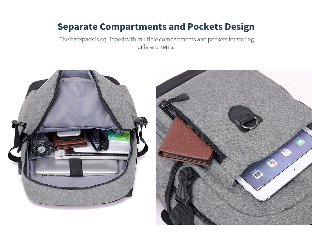 Clamshell Computer Backpack Shoulder Bag Pockets