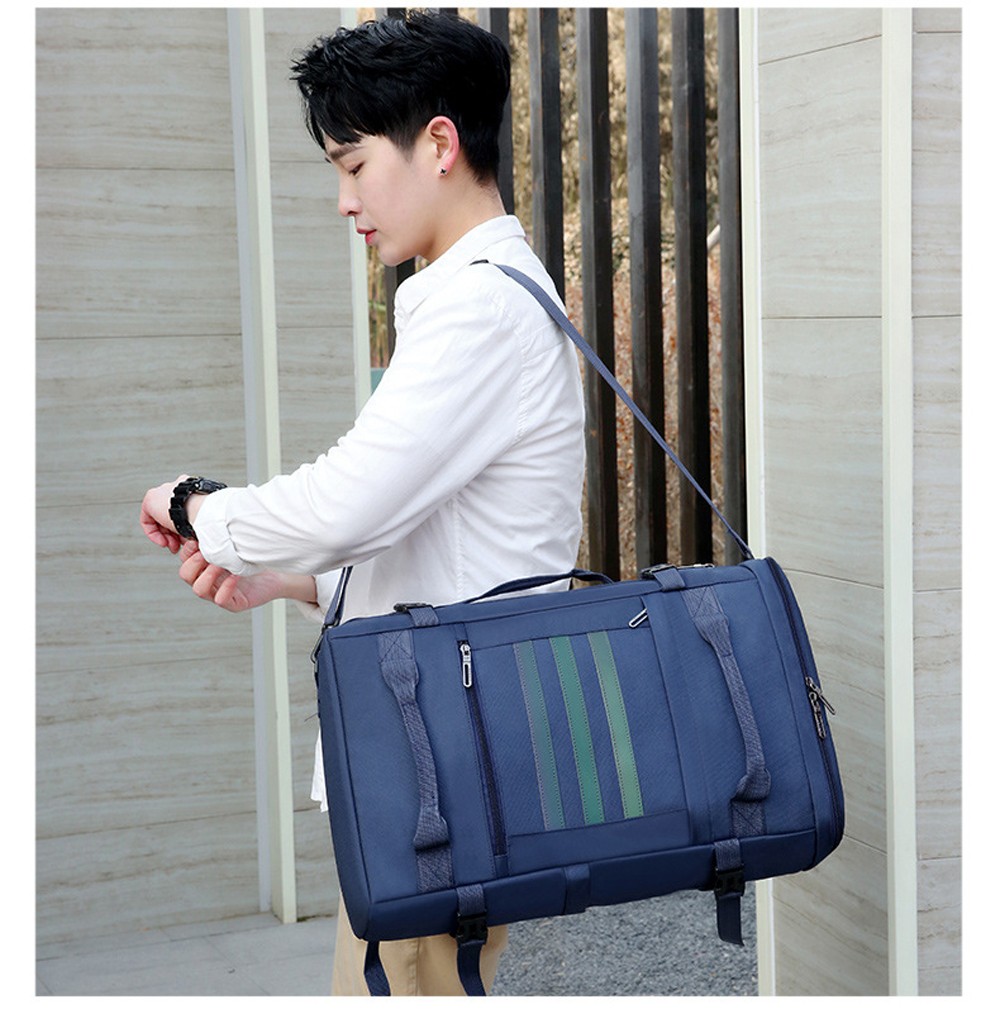 Multifunctional Travel Casual Backpack Male Outdoor Mountaineering Leisure Super Large Capacity Pack Luggage Bag - Lapis Blue