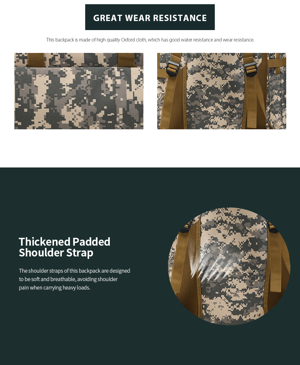 Outdoor Mountaineering Bags Tactical Camouflage Backpack Fabric