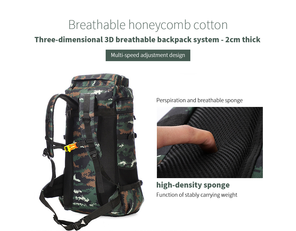Large-capacity Outdoor Backpack Three-dimensional 3D breathable backpack system