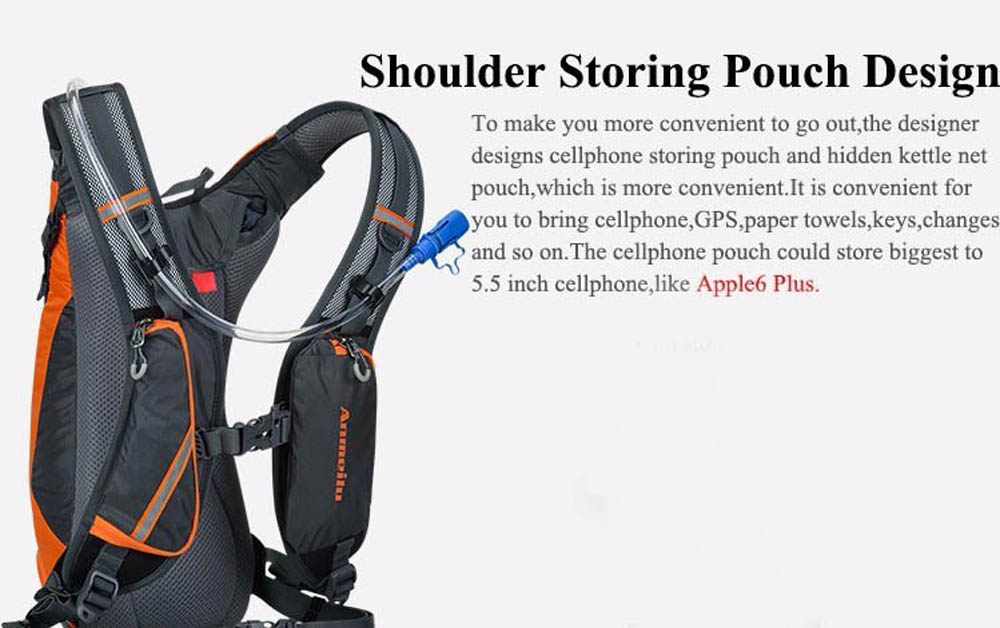 Outdoor Mountaineering Bags Riding Backpack Hydration Backpack Leisure Sports Marathon Phone Package - Black